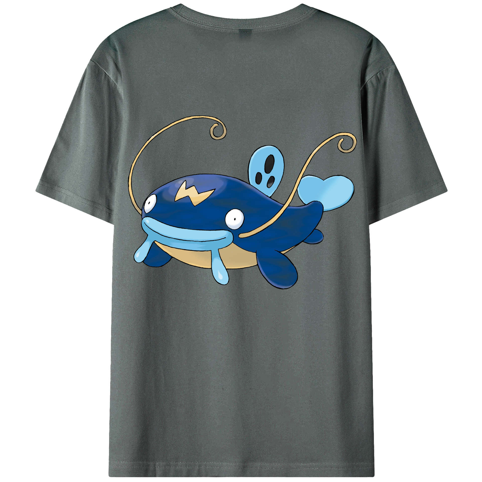 （画像用） ポケットモンスター Pokémon 綿100％ メンズ半袖Tシャツ（バックプリント） 通気性